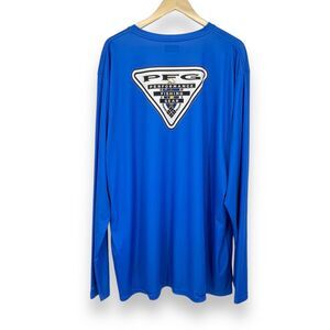 Columbia PFG Long Sleeve Shirt Men's 3XT Blue Fishing Outdoors Camping